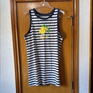 KATE SPADE Striped Navy and White tank dress